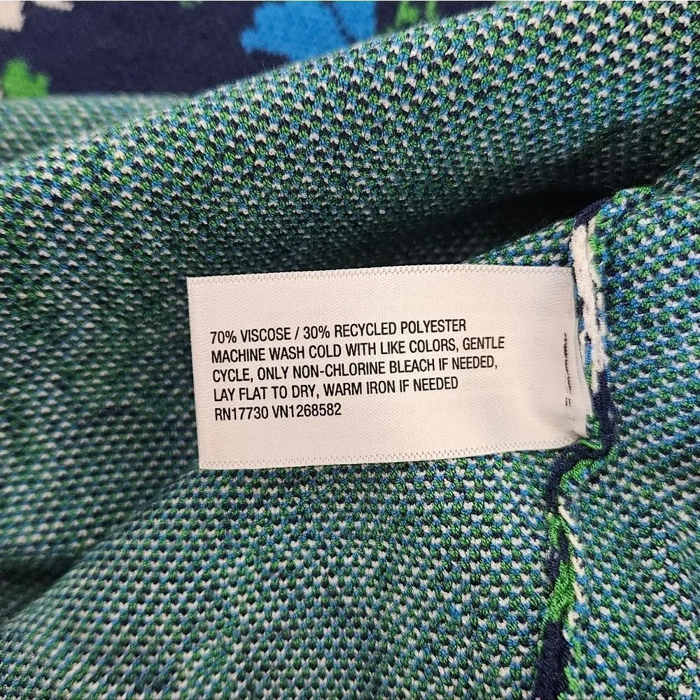 Kate Spade Floral Knit Midi Skirt Blue and Green Size XXL